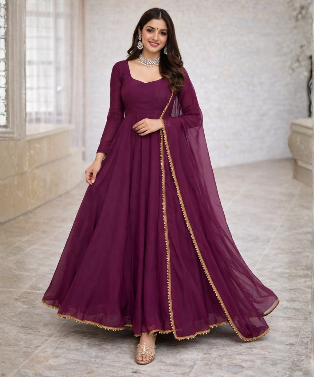 Gowns With Dupatta